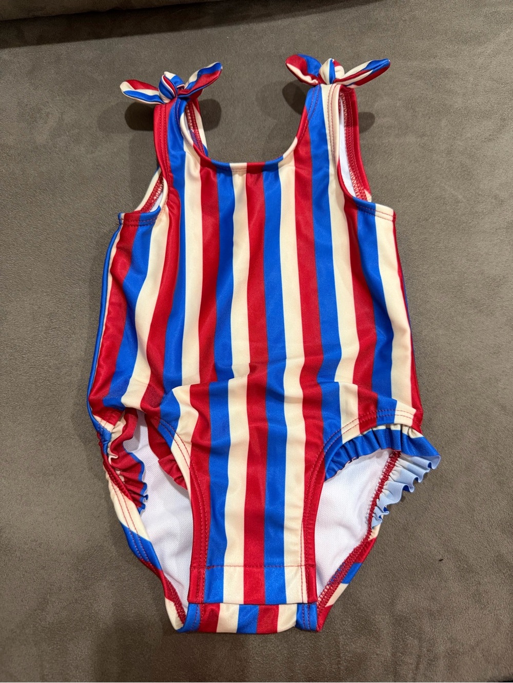 Cat & Jack Red, Blue & Cream Striped One-Piece Swimsuit